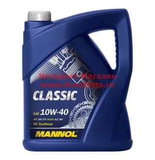  10w40 mannol 5л полусинтетика classic sn/cf. a3/b4